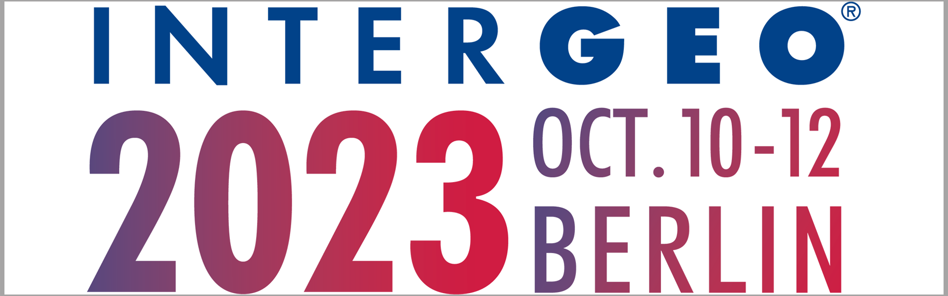 Schriftzug: Intergeo 2023 10.-12. Oktober in Berlin
