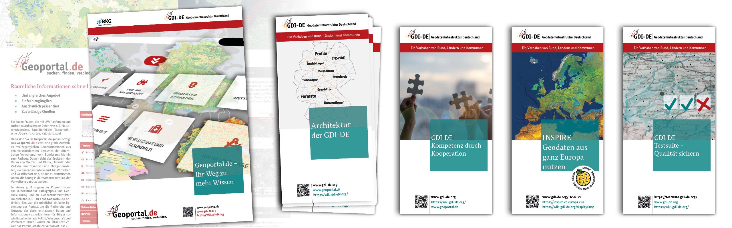 Ansicht der Informationsflyer der GDI-DE