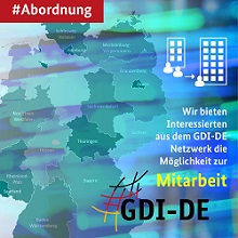 Deutschlangkarte und GDI-DE Logo