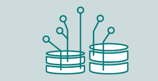 Symbol für datenbanken und Vernetzung