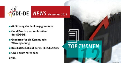 Briefkasten mit Schnee sowie Liste mit Themen